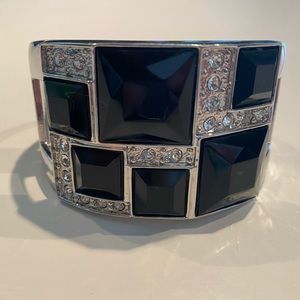 Black gem bangle bracelet